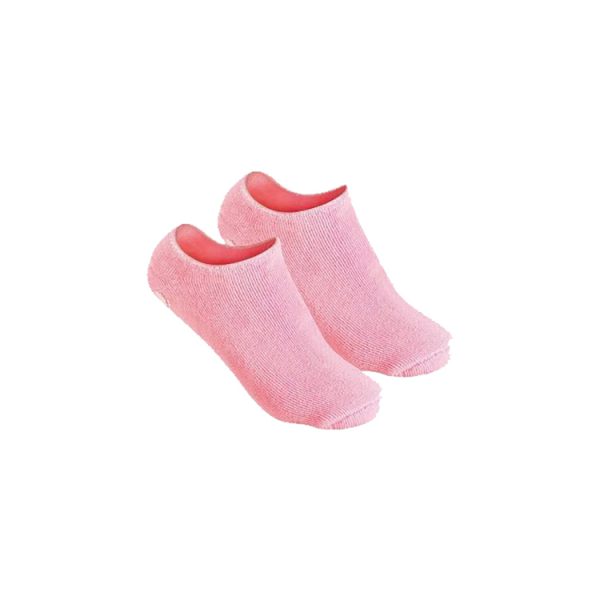 Gel socks made of silicone for moisturizing purposes.